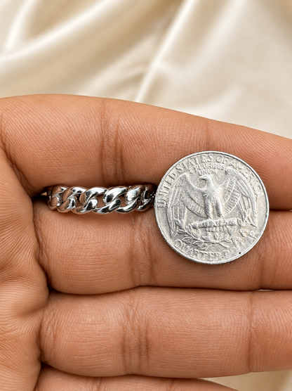 VIP 6mm Miami Cuban Link Ring (Sterling Silver, Unembellished Band)