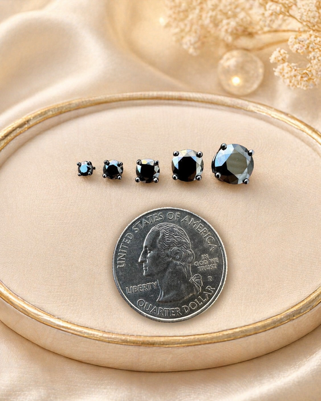 Black Moissanite Oxidized Black Rhodium Over 925 Sterling Silver Stud Earrings 3mm - 8mm Screw Backs