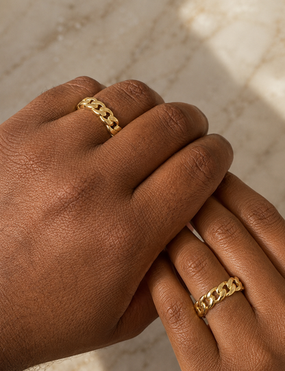 6mm Miami Cuban Band Ring (14k Gold Vermeil & 925 Silver)