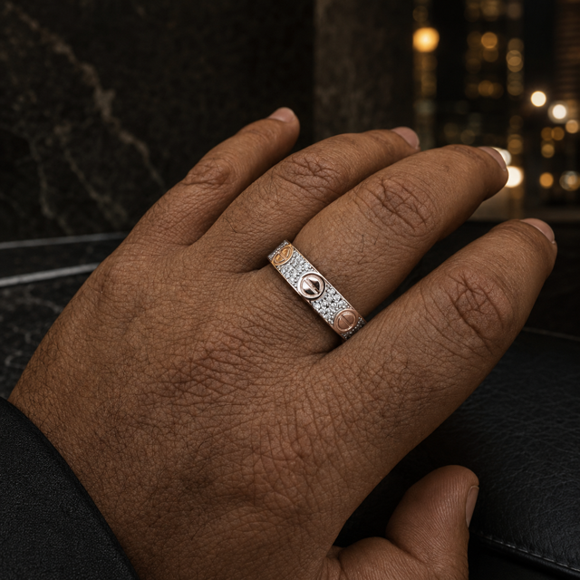 Moissanite Love Eternity Band Ring (Silver, Gold Vermeil, Rose Gold)