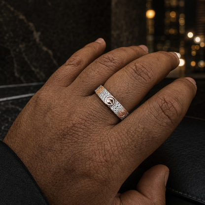 Moissanite Love Eternity Band Ring (Silver, Gold Vermeil, Rose Gold)