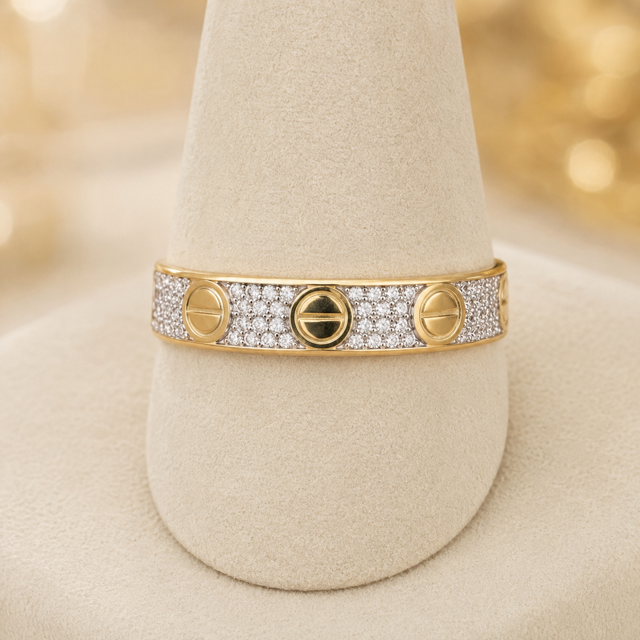 Moissanite Love Eternity Band Ring (Silver, Gold Vermeil, Rose Gold)