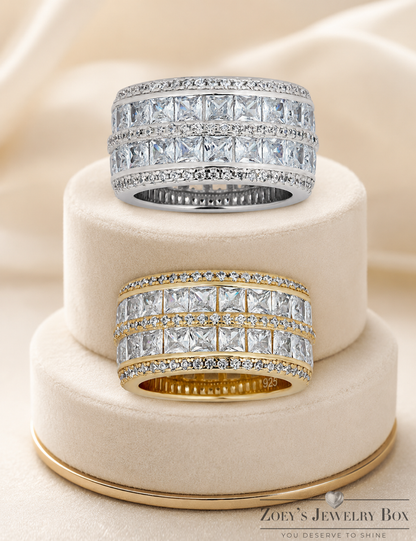 Icy Simulated Diamond Eternity Band (Sterling Silver Wedding Ring)