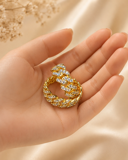 Moissanite Ring (Luxurious Gold & Prong Set)