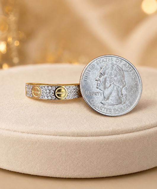 Moissanite Love Eternity Band Ring (Silver, Gold Vermeil, Rose Gold)