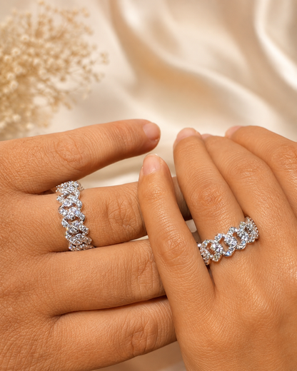 Moissanite Cuban Link Ring (7.5mm)