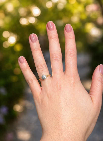 Moissanite Solitaire Engagement Ring 14k Gold Vermeil Over 925 Sterling Silver 0.5ct - 4ct