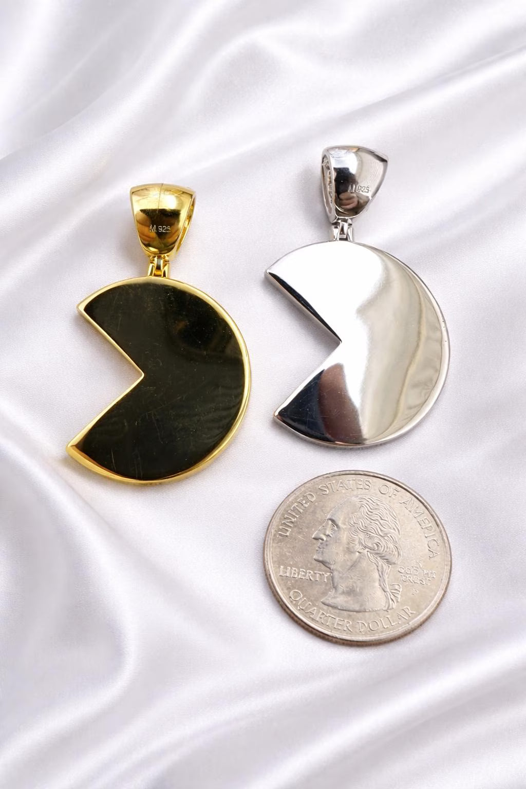Moissanite Pac-Man Video Game Pendant – Gold or Silver