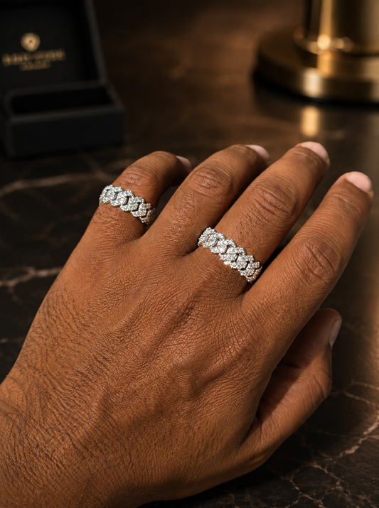 Moissanite Cuban Link Ring (7.5mm)