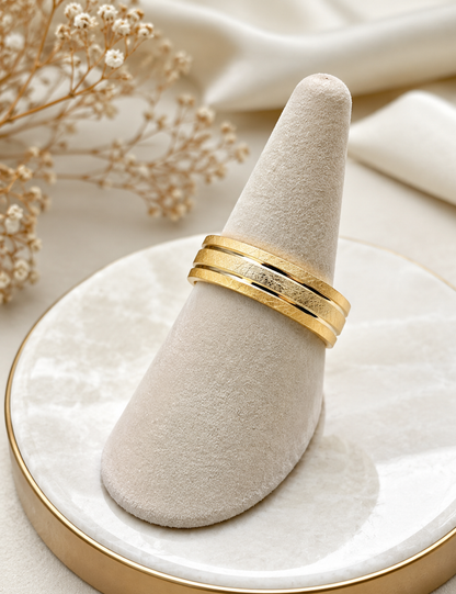 Brushed Scraped Wedding Band (14k Gold Vermeil Over 925 Silver)