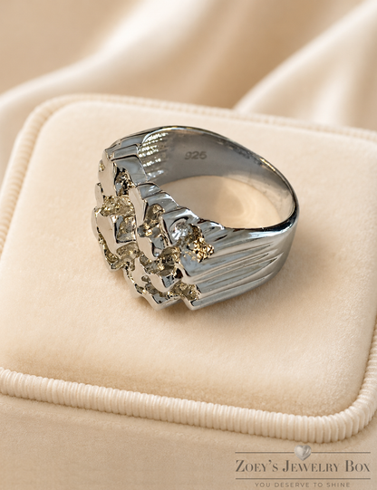 Elegant Nugget Ring (Silver, Yellow Gold, or Rose Gold)