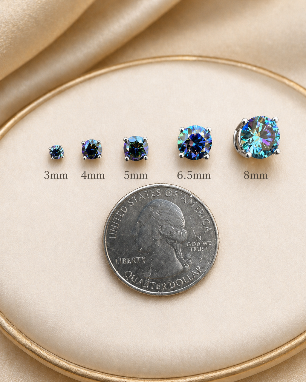 Cobalt Blue Moissanite 925 Sterling Silver Stud Earrings 3mm - 8mm Screw Backs