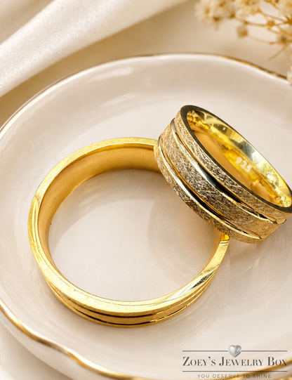 Brushed Scraped Wedding Band (14k Gold Vermeil Over 925 Silver)