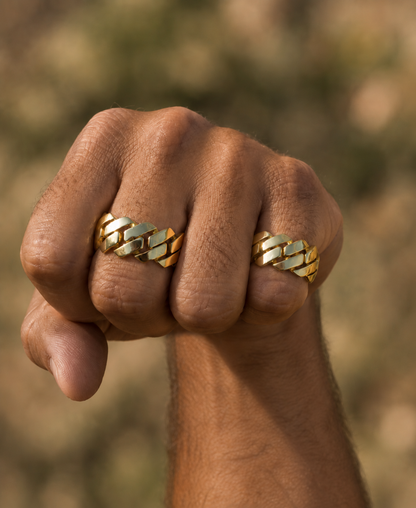 Gold Cuban Link Ring (11.5mm)