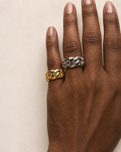 Classic Cuban Link Ring - Effortlessly Timeless - 925 Silver or 14K Gold Vermeil