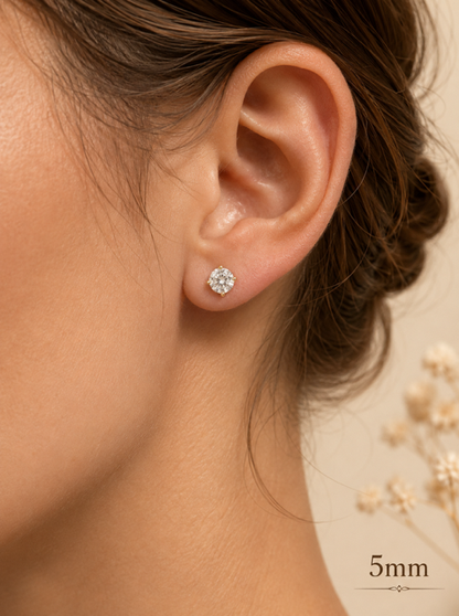 Gold Over Sterling Silver Moissanite 3 Prong Martini Set Solitaire Stud Earrings 3mm to 10mm PUSH BACKS