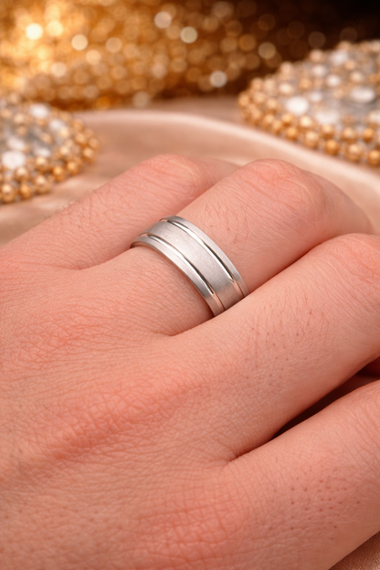 Unisex Brushed 925 Sterling Silver Wedding Band Ring Sizes 5 - 13