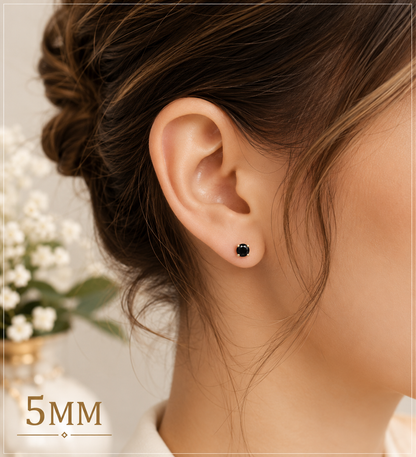Black Moissanite 14k Gold Vermeil Over 925 Sterling Silver Stud Earrings 3mm - 8mm Screw Backs