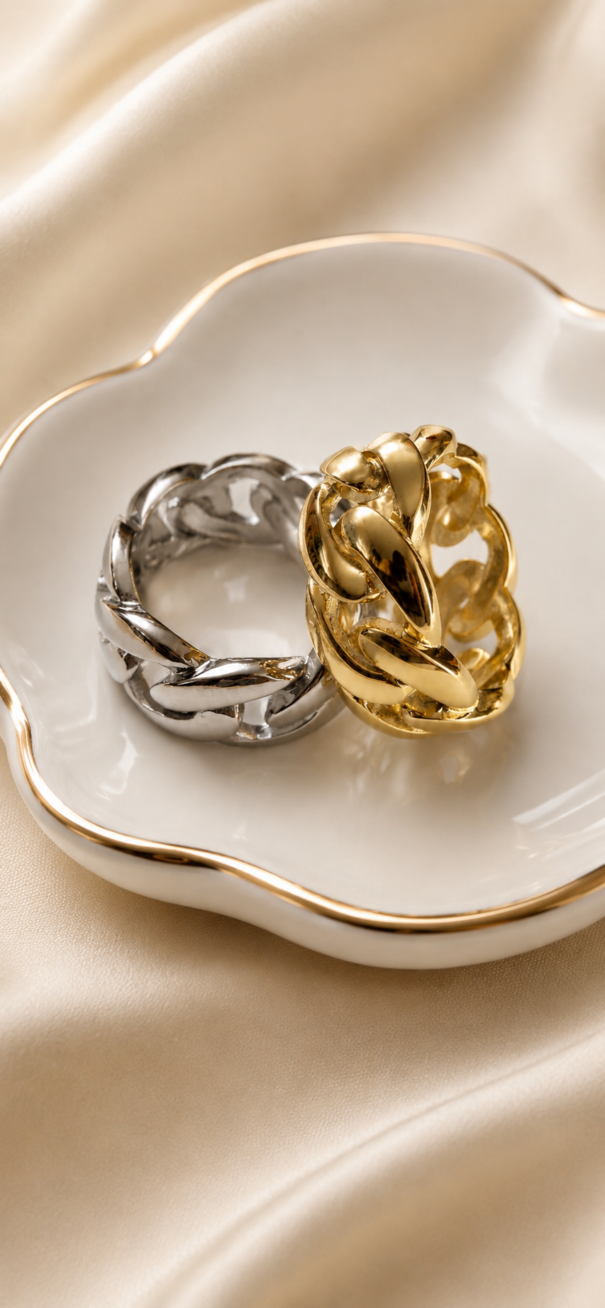 Classic Cuban Link Ring - Effortlessly Timeless - 925 Silver or 14K Gold Vermeil