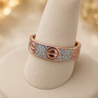 Moissanite Love Eternity Band Ring (Silver, Gold Vermeil, Rose Gold)