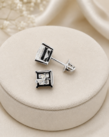 Moissanite Princess Cut Earrings