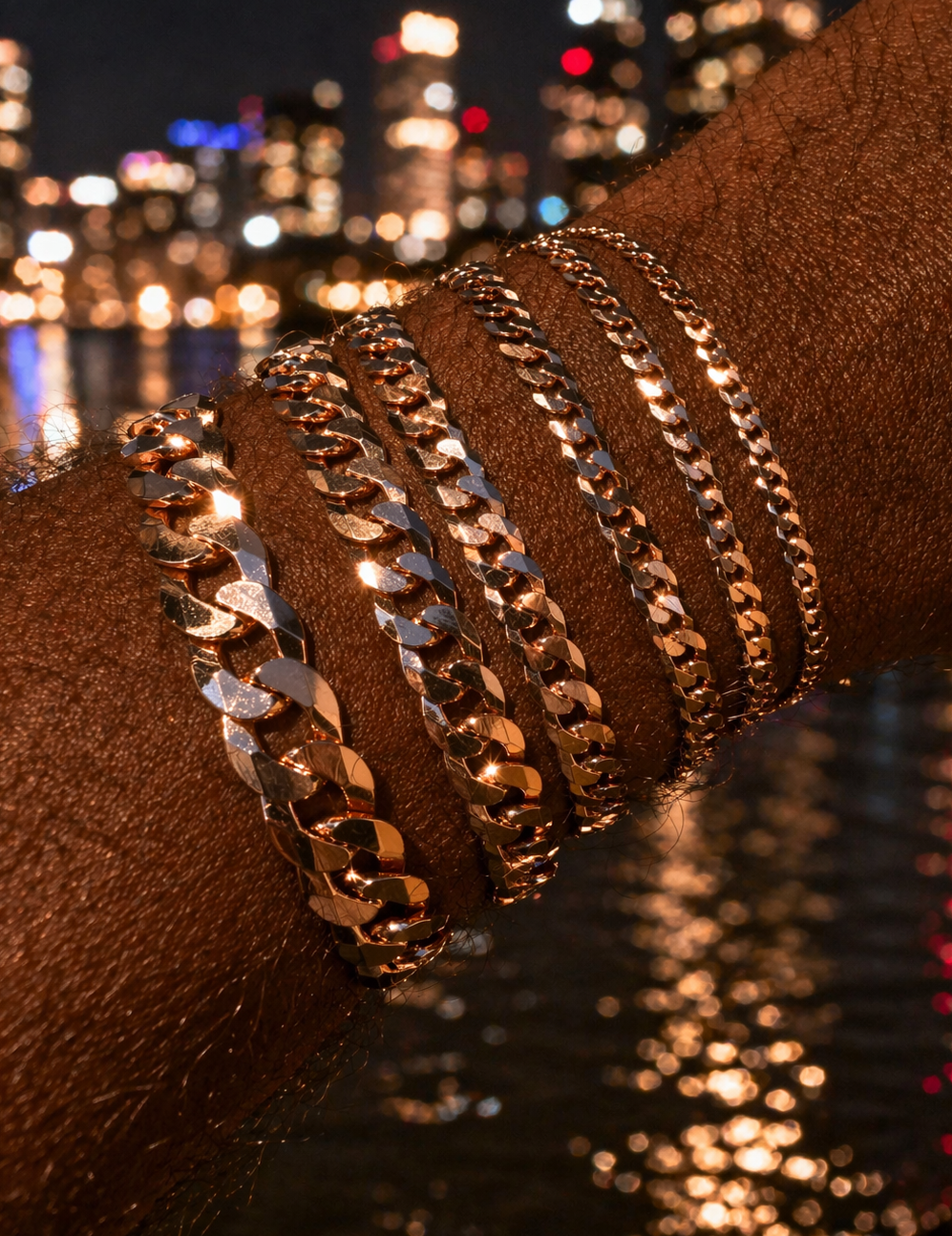 FLAT Curb Cuban Bracelets Rose Gold Over Solid 925 Sterling Silver 3mm to 10.5mm