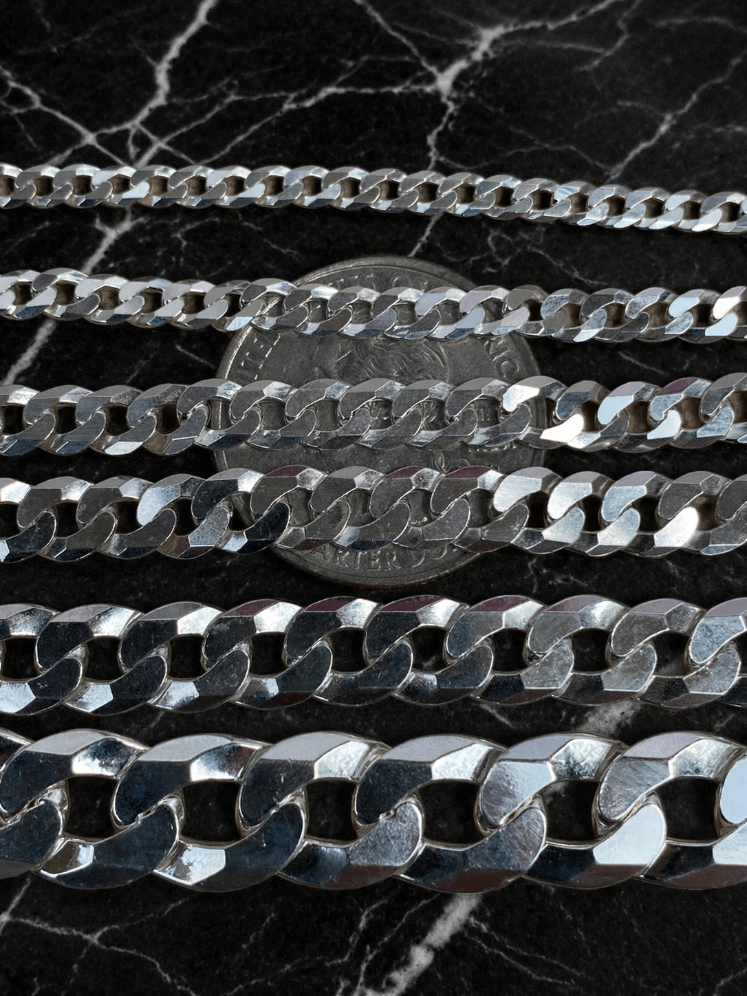 FLAT Curb Cuban Bracelets Solid 925 Sterling Silver 3mm to 10.5mm