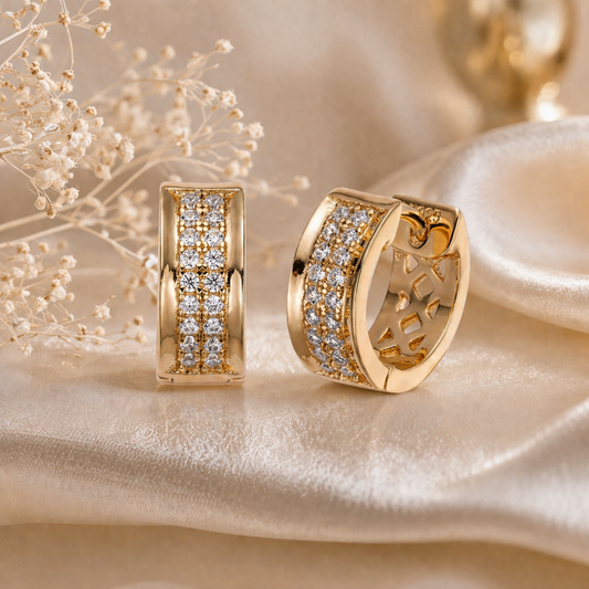 Moissanite 12mm Huggie Hoop Earrings 14k Gold Vermeil Over 925 Sterling Silver