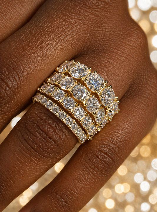 Moissanite Eternity Wedding Bands 925 Sterling Silver~14k Gold Vermeil Finish, 2mm to 5mm