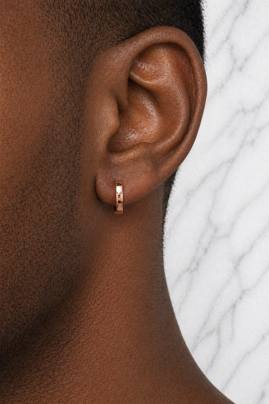 Small 12.5mm Huggie Hoop Earrings Rose Gold Vermeil Over 925 Sterling Silver