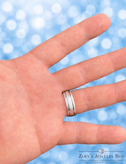 Unisex Brushed 925 Sterling Silver Wedding Band Ring Sizes 5 - 13