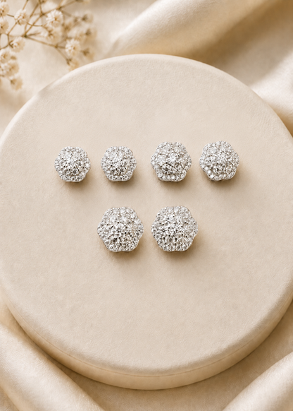 925 Sterling Silver Moissanite Floral Cluster Stud Earrings 7.5mm - 11mm