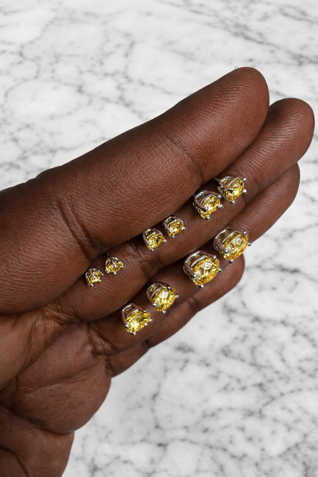 Canary Yellow Moissanite Stud Earrings for Men or Women 925 Sterling Silver