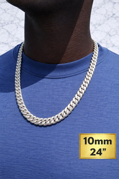 Miami Cuban Chains with Lobster Clasp Solid 925 Sterling Silver