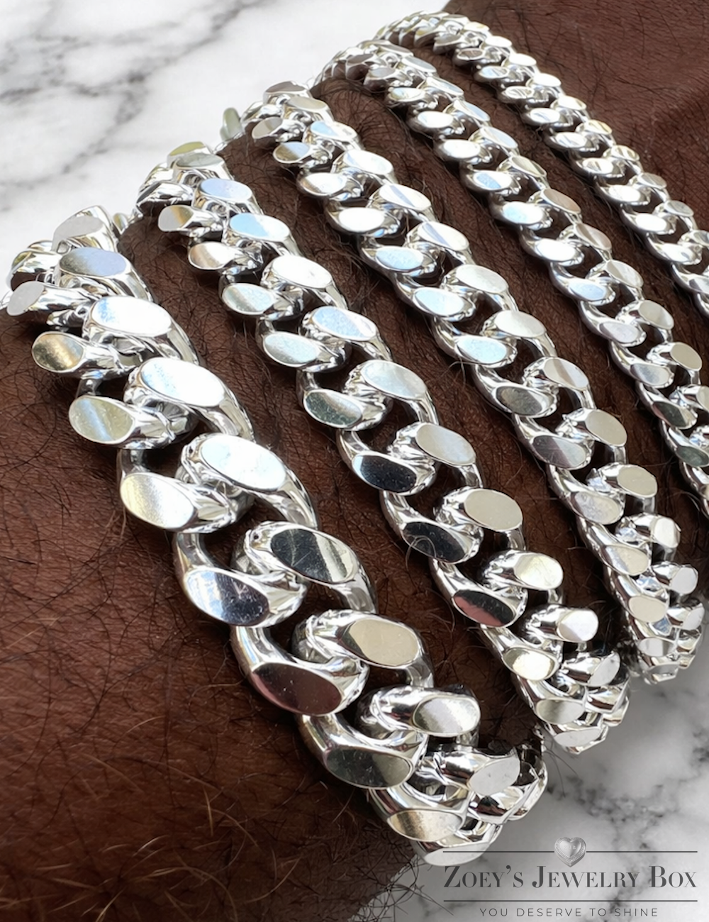Miami Cuban Bracelet with Lobster Clasp Solid 925 Sterling Silver 4mm - 12mm