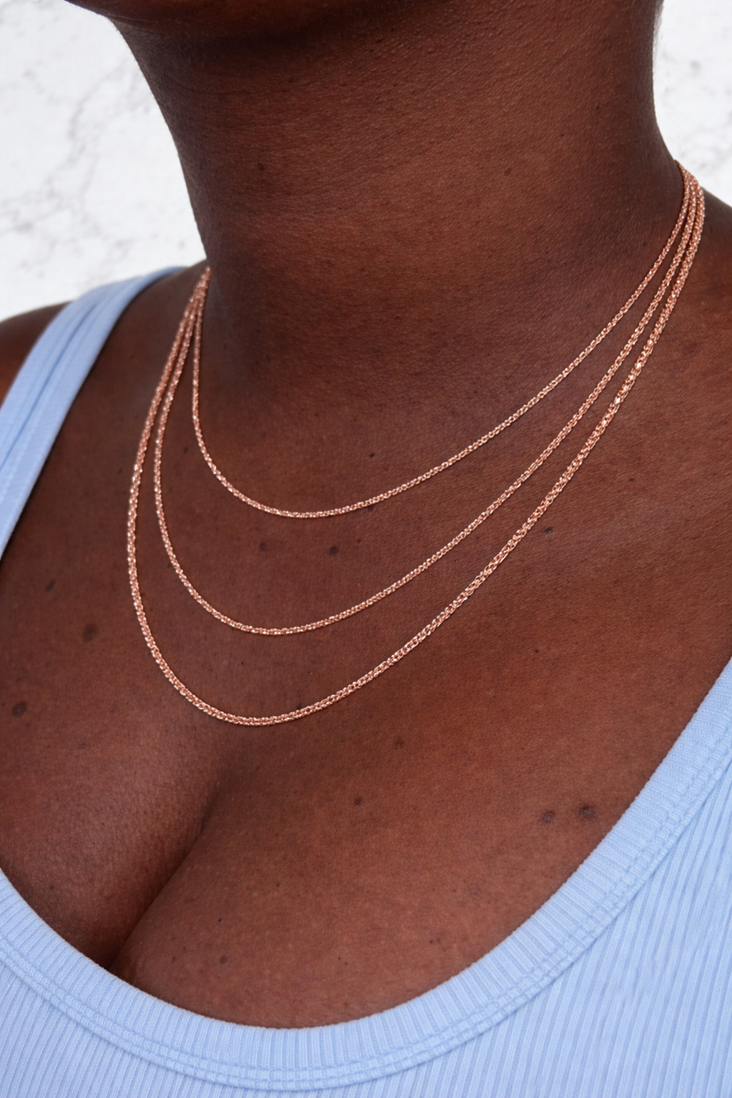 14k Rose Gold Over 925 Sterling Silver Margarita Sparkle Rope Chains 1mm, 2mm, 3mm