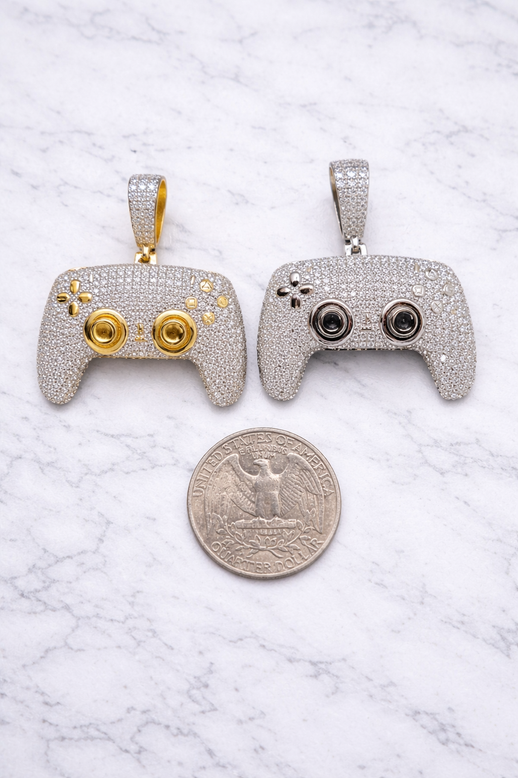 Moissanite PS5 Video Game Controller Pendant – Gold or Silver