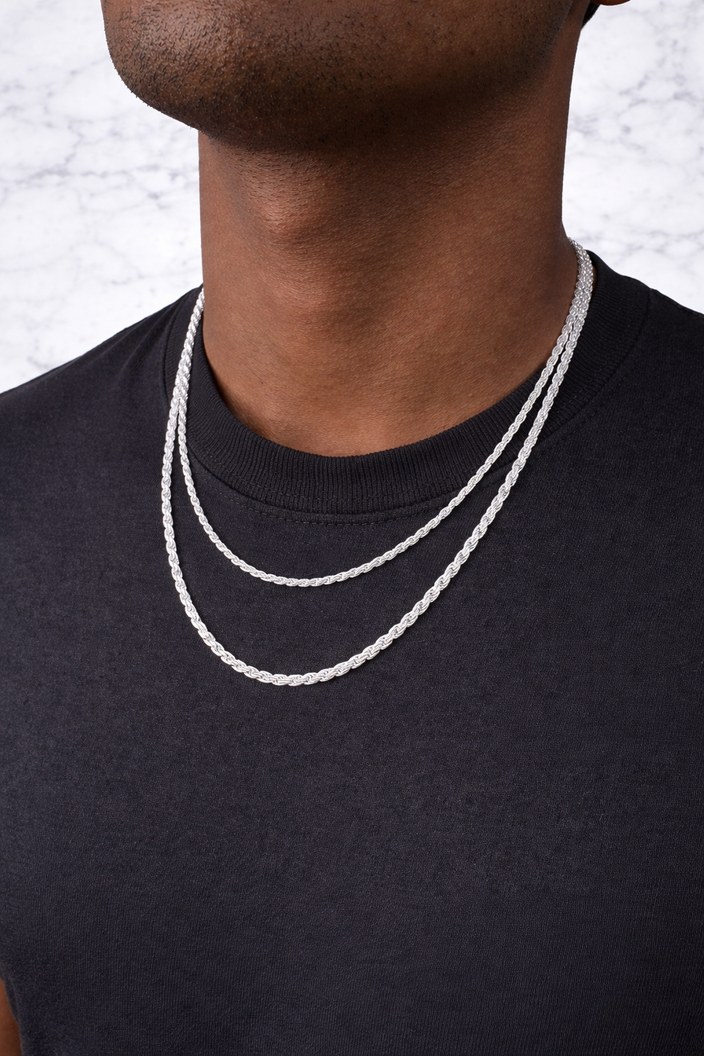925 Sterling Silver Diamond Cut Rope Chains 1.5mm to 5mm