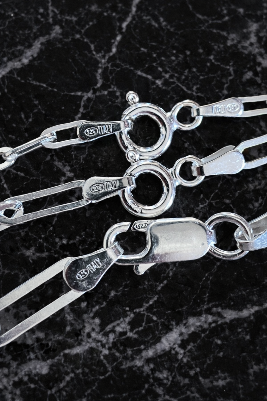 Solid 925 Sterling Silver Paper Clip Necklace 2.5mm, 3mm, 4mm