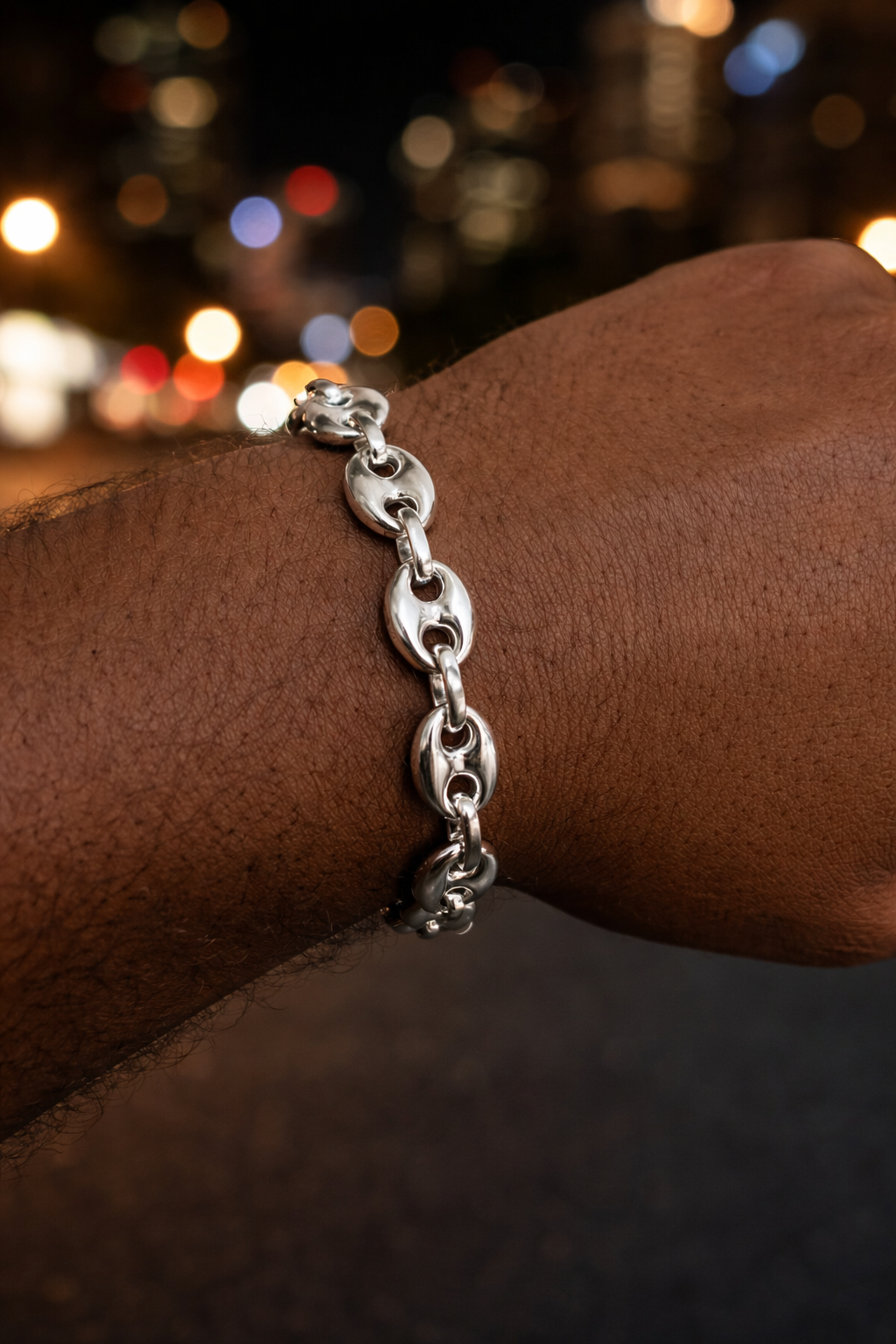 925 Sterling Silver Hollow Puffed Gucci Mariner Chains and Bracelets 6mm, 8mm, 12mm