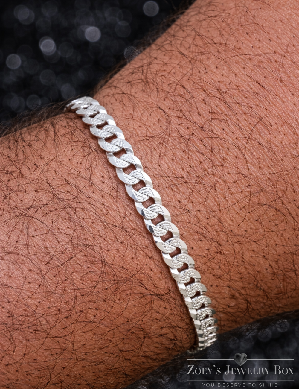 Diamond Cut FLAT Curb Cuban Bracelets Solid 925 Sterling Silver 4mm to 8mm