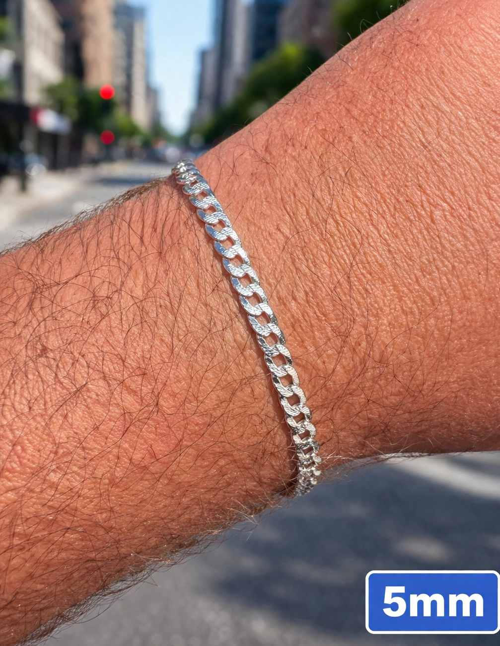 Diamond Cut FLAT Curb Cuban Bracelets Solid 925 Sterling Silver 4mm to 8mm