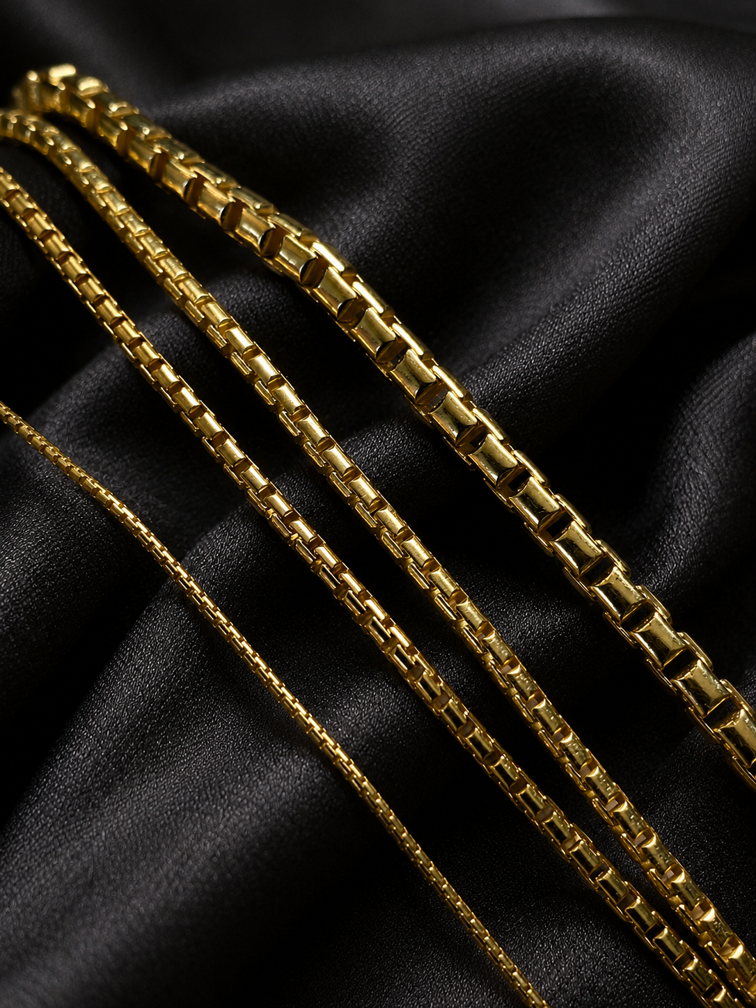14k Gold Over Solid 925 Sterling Silver Rounded Box Chains 1mm, 1.8mm, 2mm, 3mm