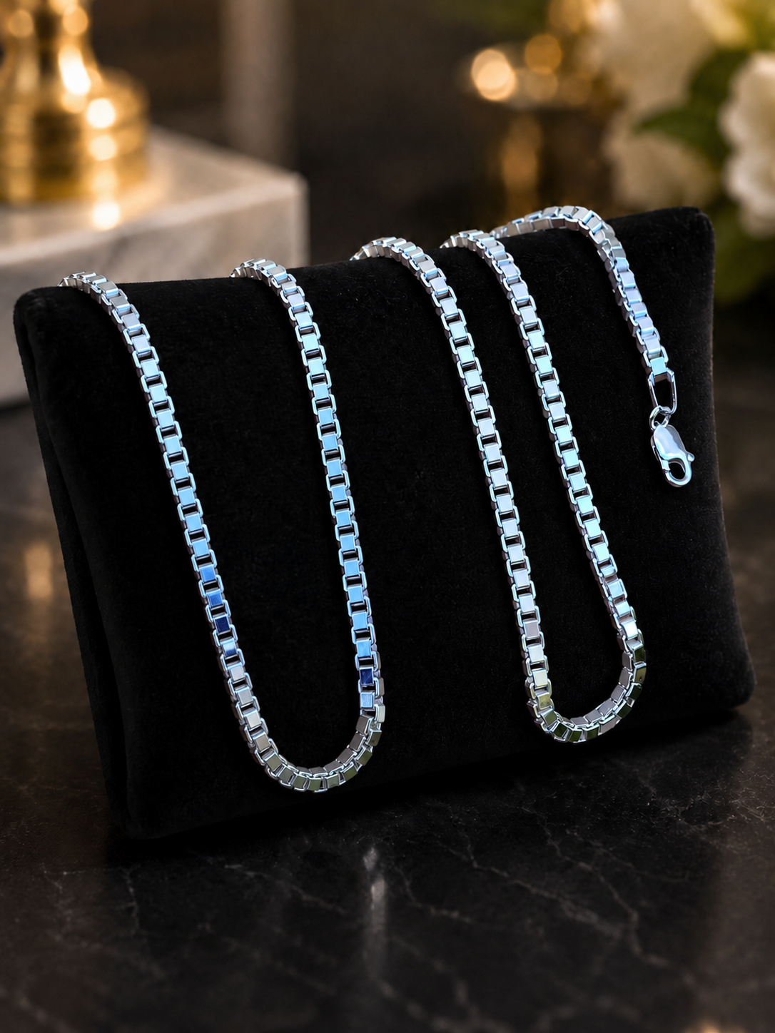 Solid 925 Sterling Silver Square Box Chains 1mm, 1.5mm, 2mm, 3mm, 4mm