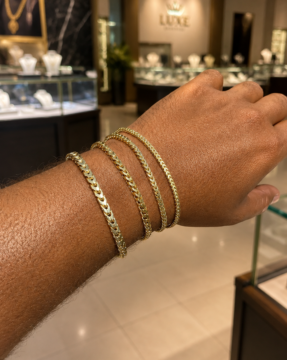 Franco Bracelelets 14k Gold Vermeil Over 925 Sterling Silver 2.5 mm to 5mm