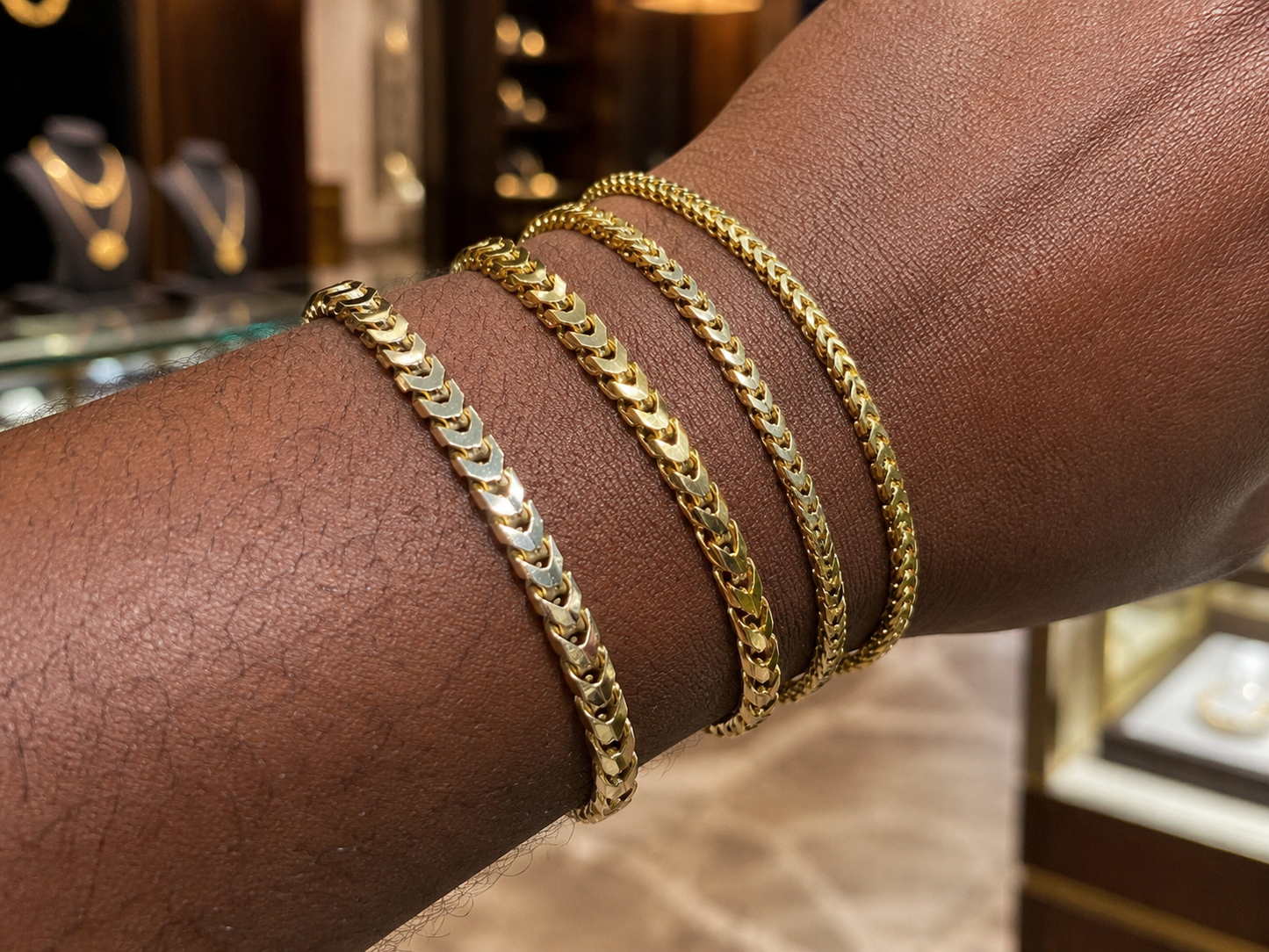 Franco Bracelelets 14k Gold Vermeil Over 925 Sterling Silver 2.5 mm to 5mm