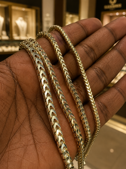 Franco Bracelelets 14k Gold Vermeil Over 925 Sterling Silver 2.5 mm to 5mm