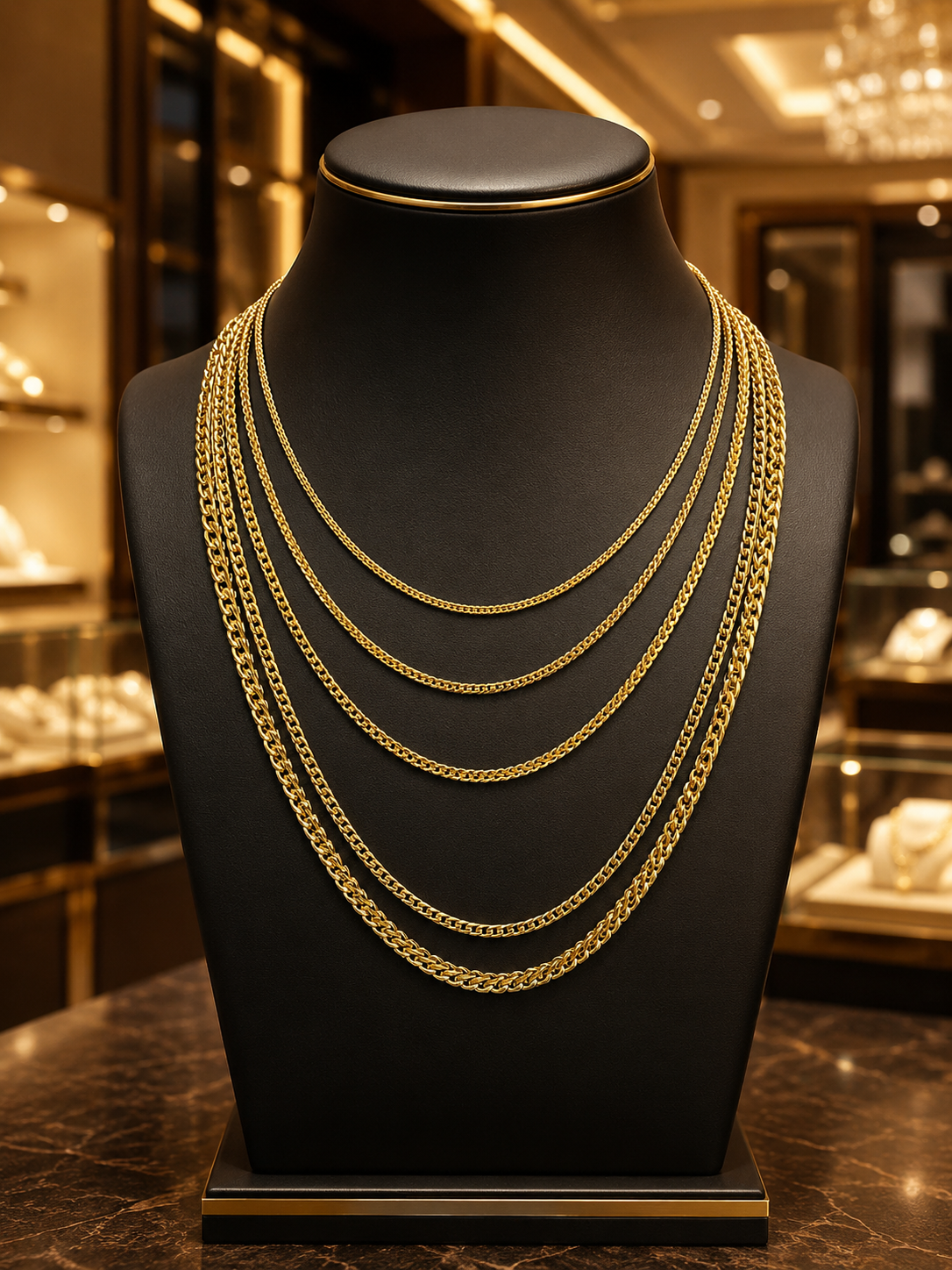 Franco Chains 14k Gold Vermeil Over 925 Sterling Silver  2mm to 5mm