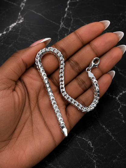 Franco Bracelelets Solid 925 Sterling Silver 2.5 mm to 5mm