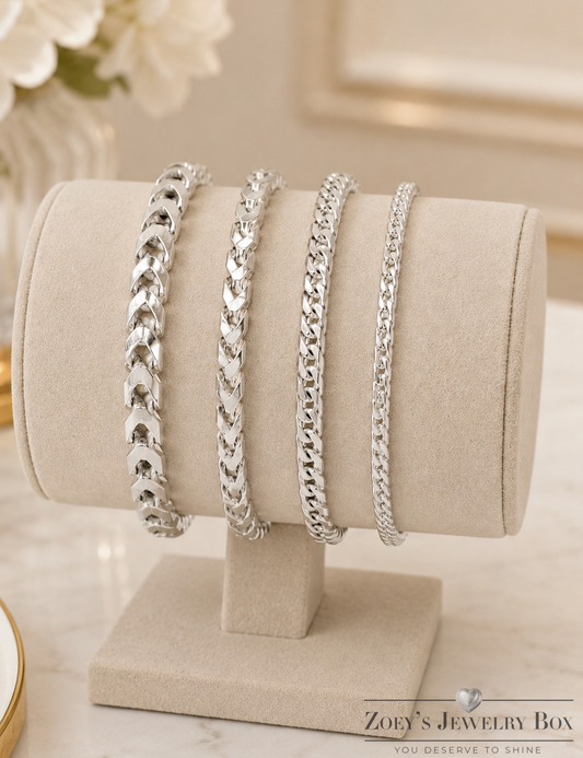 Franco Bracelelets Solid 925 Sterling Silver 2.5 mm to 5mm